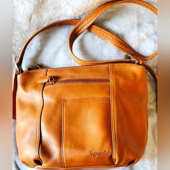 Tignanello Caramel Leather Shoulder Bag - Picture 2 of 10